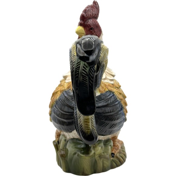 Vintage Jay Imports Rooster Teapot Hand Painted Farmhouse Kitchen Country Decor - Picture 6 of 9